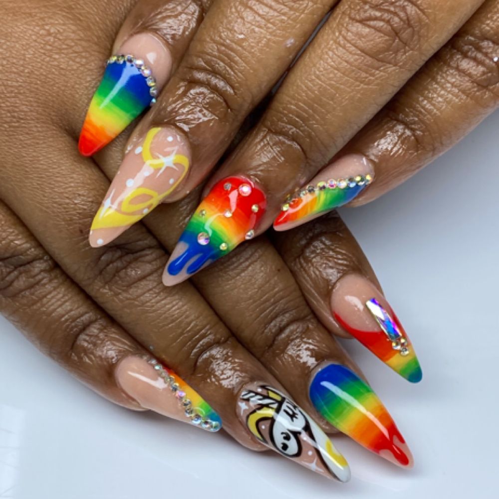 Rainbow nail art