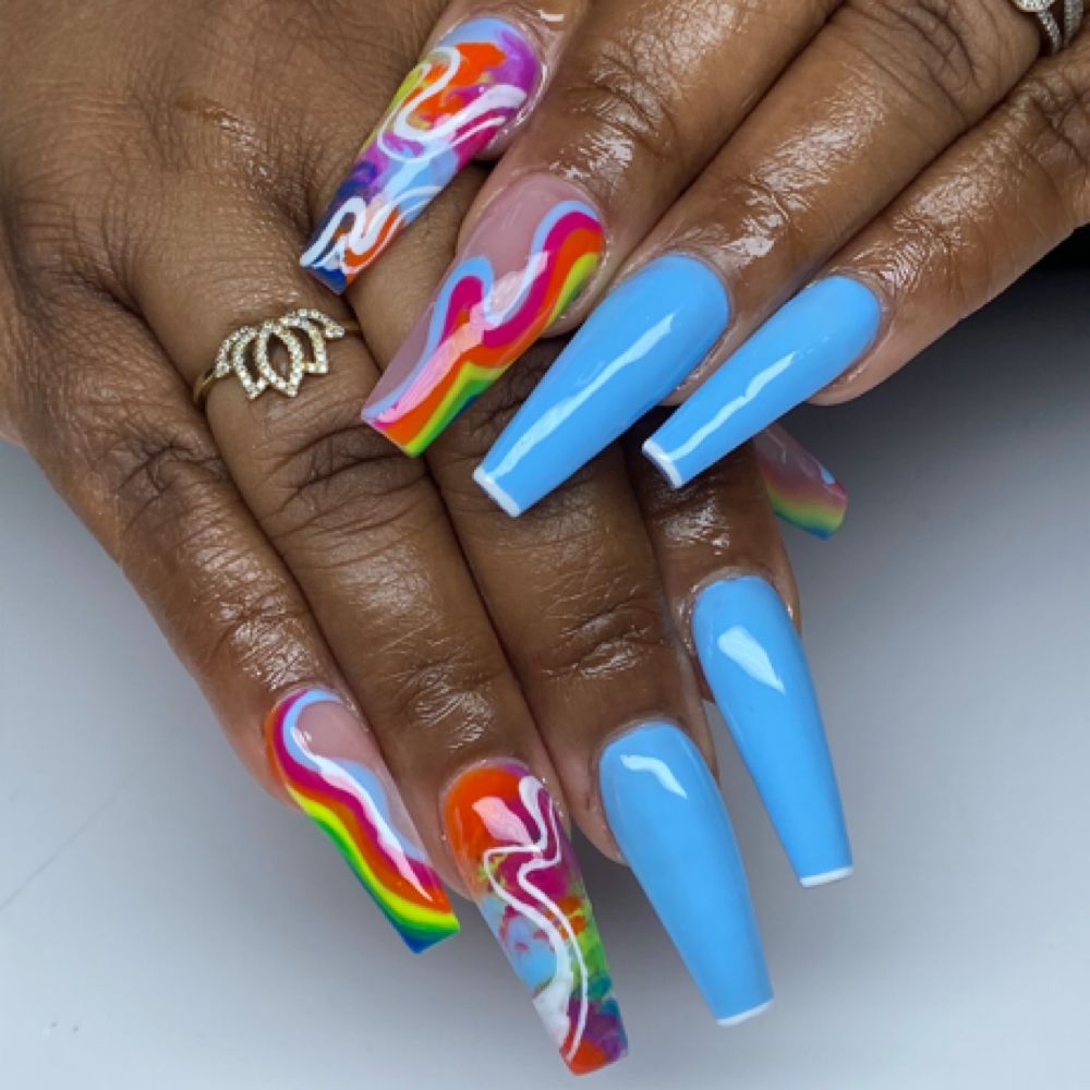 Blue nail art set